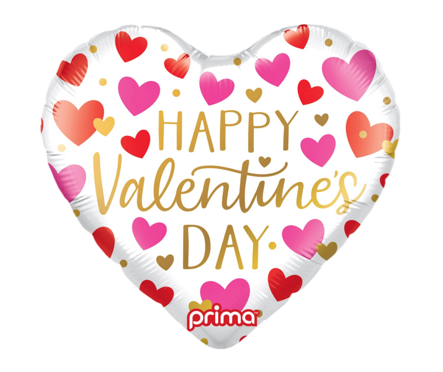 PRIMA 18" Heart Happy Valentine's Day Red, Pink, & Gold Hearts